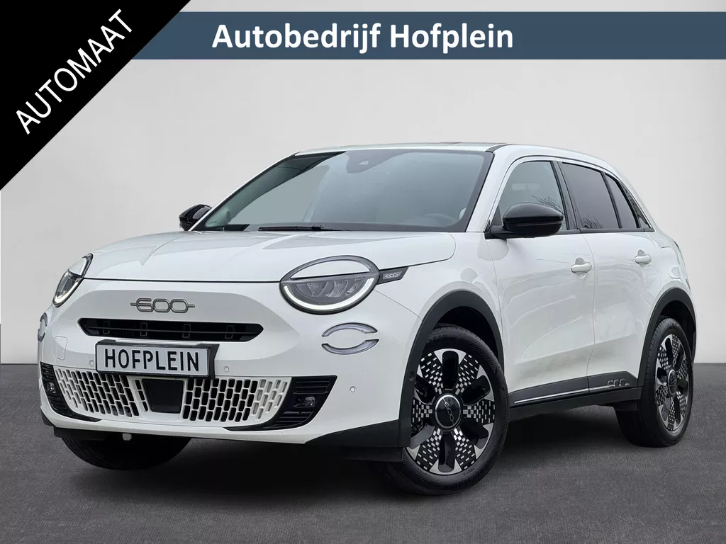 Fiat 600 1.2 Hybrid La Prima | Leer | ACC | Stoelverwarming | Massage | Clima | Camera | Navi | Elektrische achterklep | ( Vestiging - Vianen )